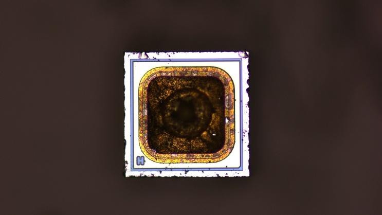 Decapsulated components with exposed die under the microscope