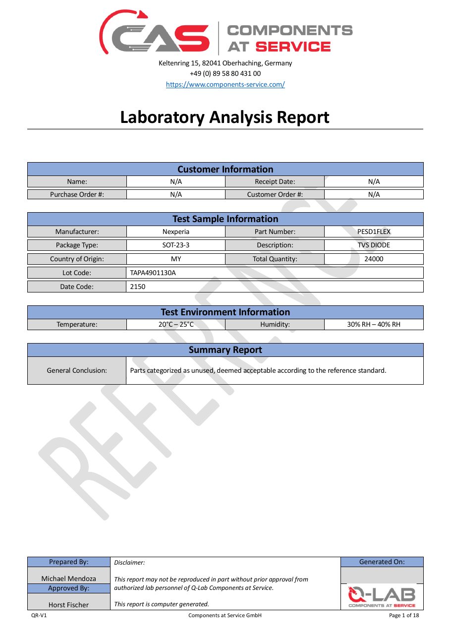 Test report, assessment